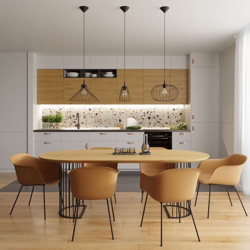 Hanglamp aan een koord LEYO 1xE27/15W/230V zwart