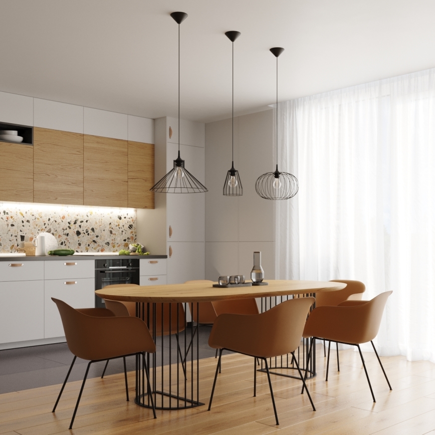 Hanglamp aan een koord LEYO 1xE27/15W/230V zwart
