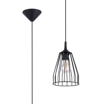 Hanglamp aan een koord LEYO 1xE27/15W/230V zwart