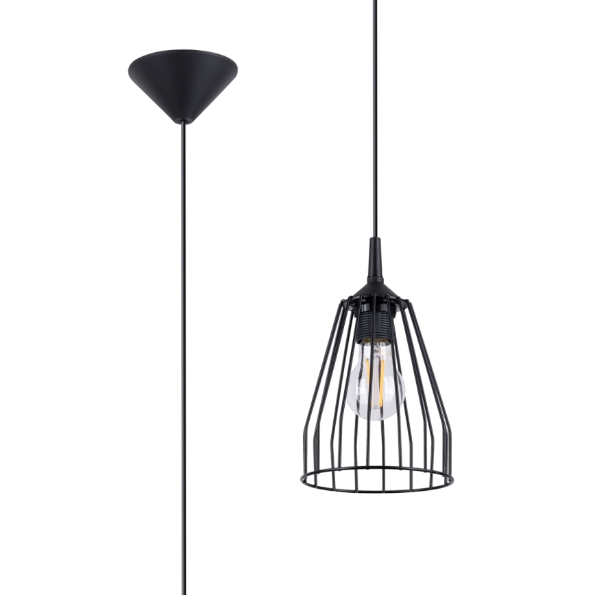 Hanglamp aan een koord LEYO 1xE27/15W/230V zwart