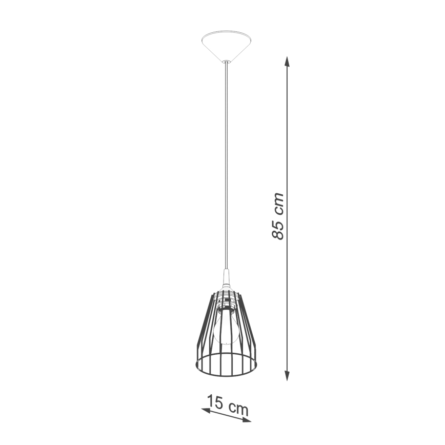 Hanglamp aan een koord LEYO 1xE27/15W/230V zwart