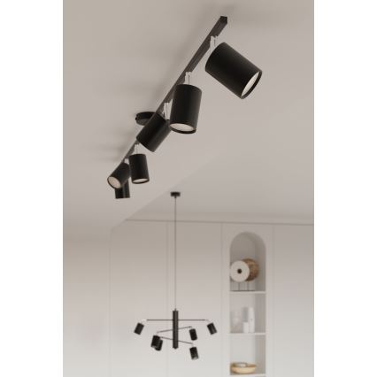 Hanglamp aan een koord LEMMI 6xGU10/10W/230V zwart