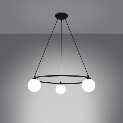 Hanglamp aan een koord YOLI 3xG9/8W/230V zwart