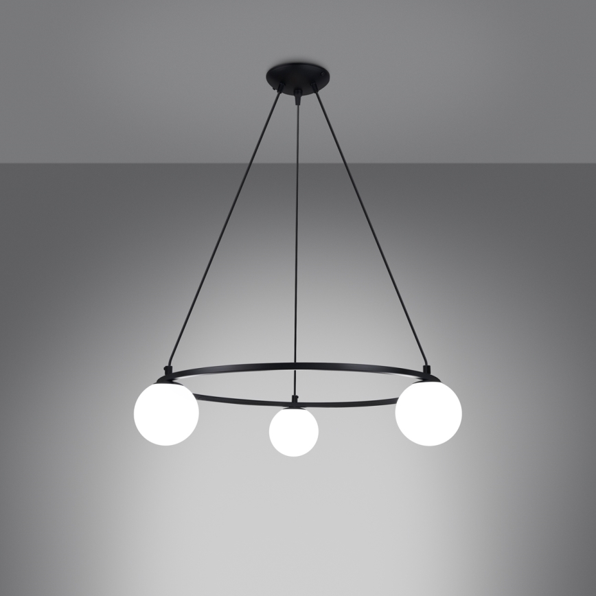 Hanglamp aan een koord YOLI 3xG9/8W/230V zwart