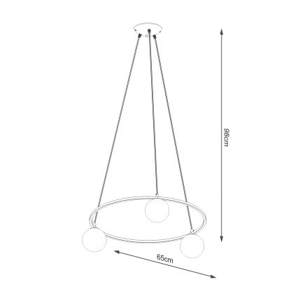 Hanglamp aan een koord YOLI 3xG9/8W/230V zwart