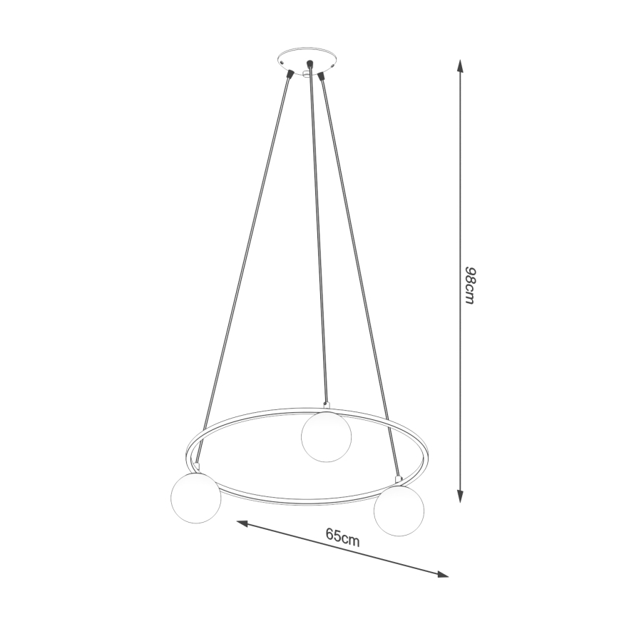 Hanglamp aan een koord YOLI 3xG9/8W/230V zwart