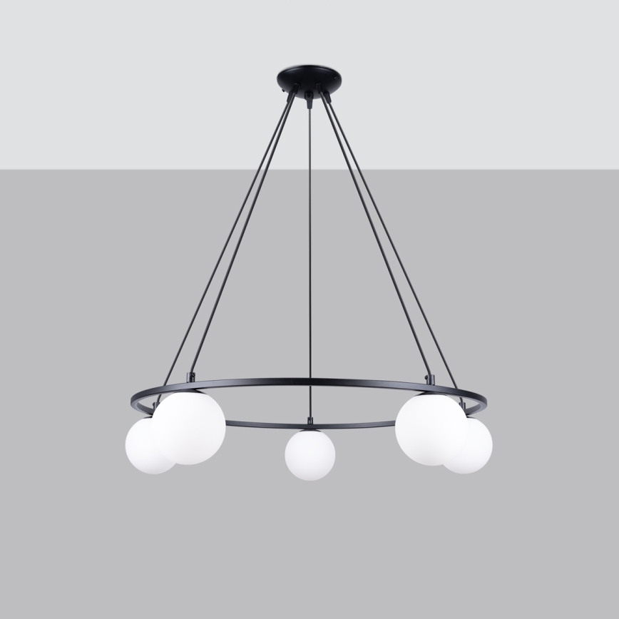Hanglamp aan een koord YOLI 5xG9/8W/230V zwart