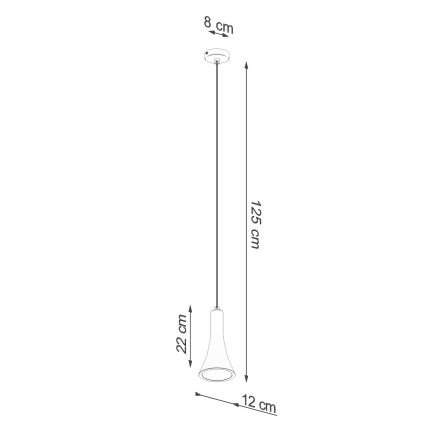 Suspension filaire REA 1xE14/12W/230V béton
