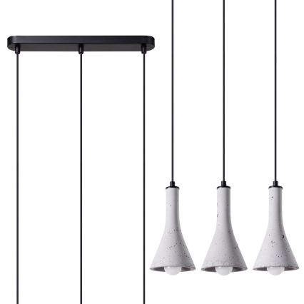 Hanglamp aan een koord REA 3xE14/12W/230V beton