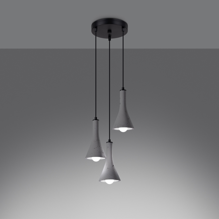 Hanglamp aan een koord REA 3xE14/12W/230V beton