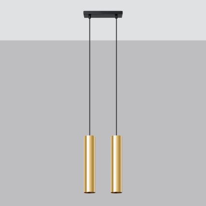 Hanglamp aan een koord LAGOS 2xGU10/10W/230V goud