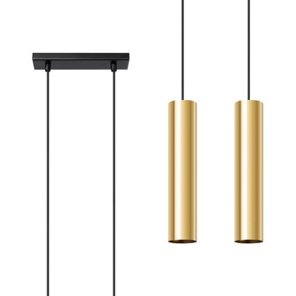 Hanglamp aan een koord LAGOS 2xGU10/10W/230V goud