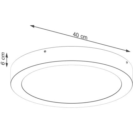 LED plafondlamp ONYX, 32W/230V, Ø 40 cm, zwart