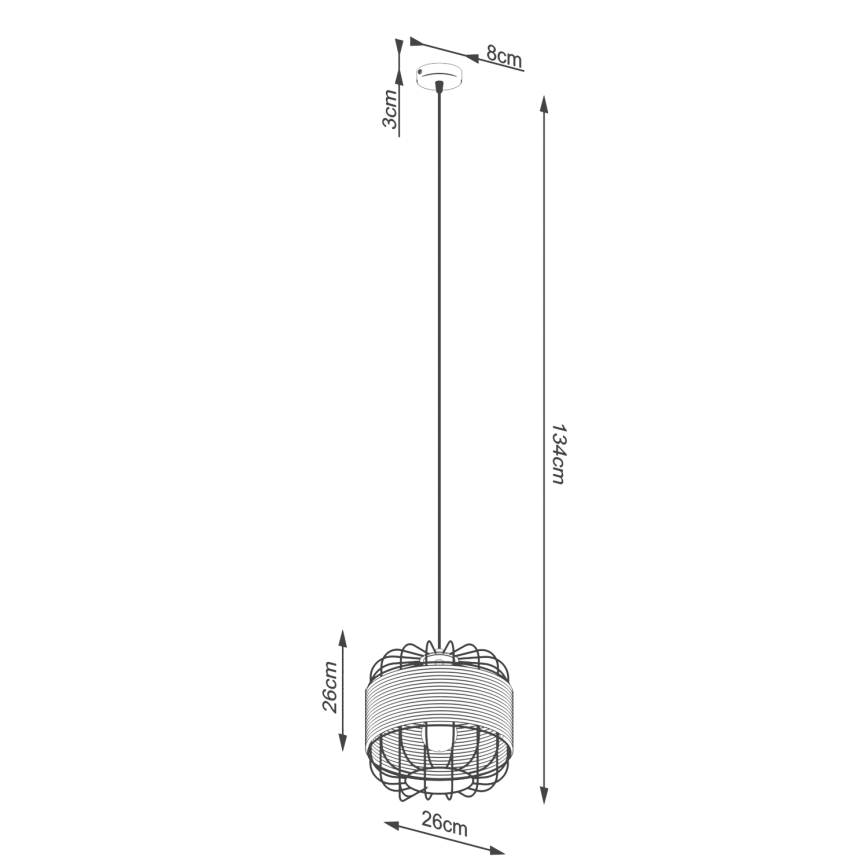 Hanglamp aan een koord FOST 1xE27/15W/230V