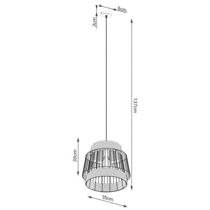 Hanglamp aan een koord BRILO 1xE27/15W/230V