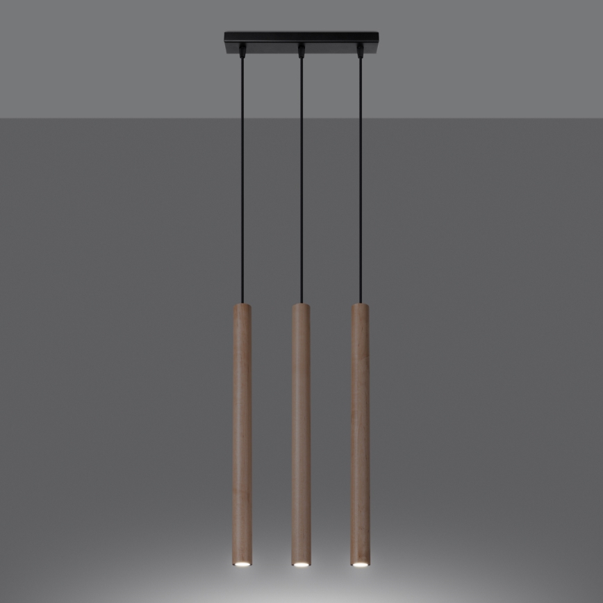 Hanglamp aan een koord PASTELO 3xG9/8W/230V beuken
