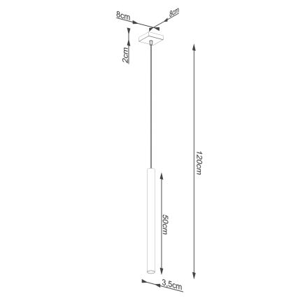 Hanglamp aan een koord PASTELO 1xG9/8W/230V beton