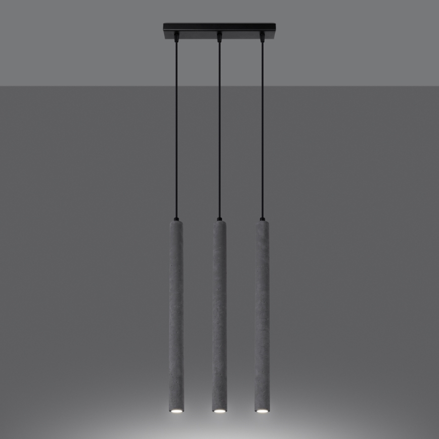 Hanglamp aan een koord PASTELO 3xG9/8W/230V beton