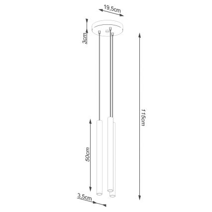 Hanglamp aan een koord PASTELO 3xG9/8W/230V beton