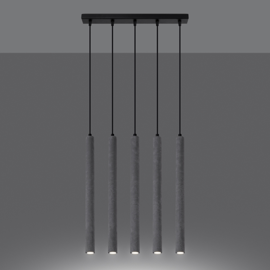 Hanglamp aan een koord PASTELO 5xG9/8W/230V beton