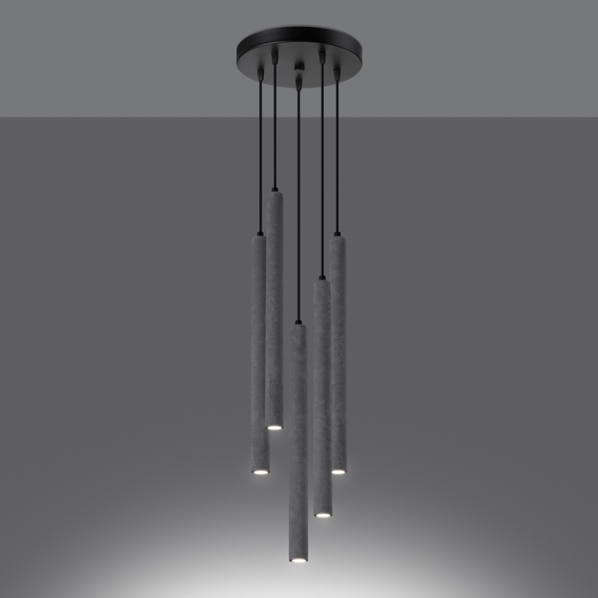 Hanglamp aan een koord PASTELO 5xG9/8W/230V beton