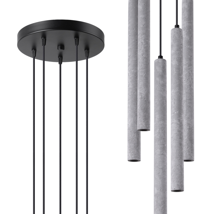 Hanglamp aan een koord PASTELO 5xG9/8W/230V beton