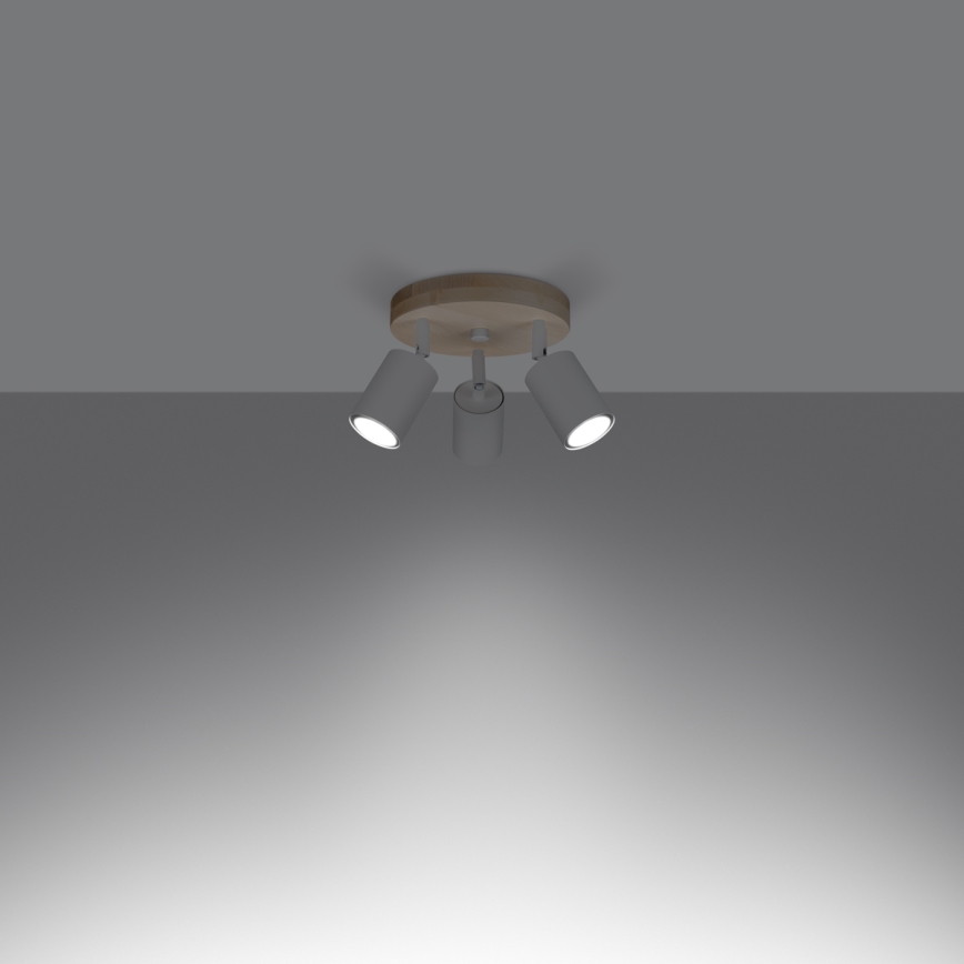 Spot VERDO 3xGU10/10W/230V wit/beuken