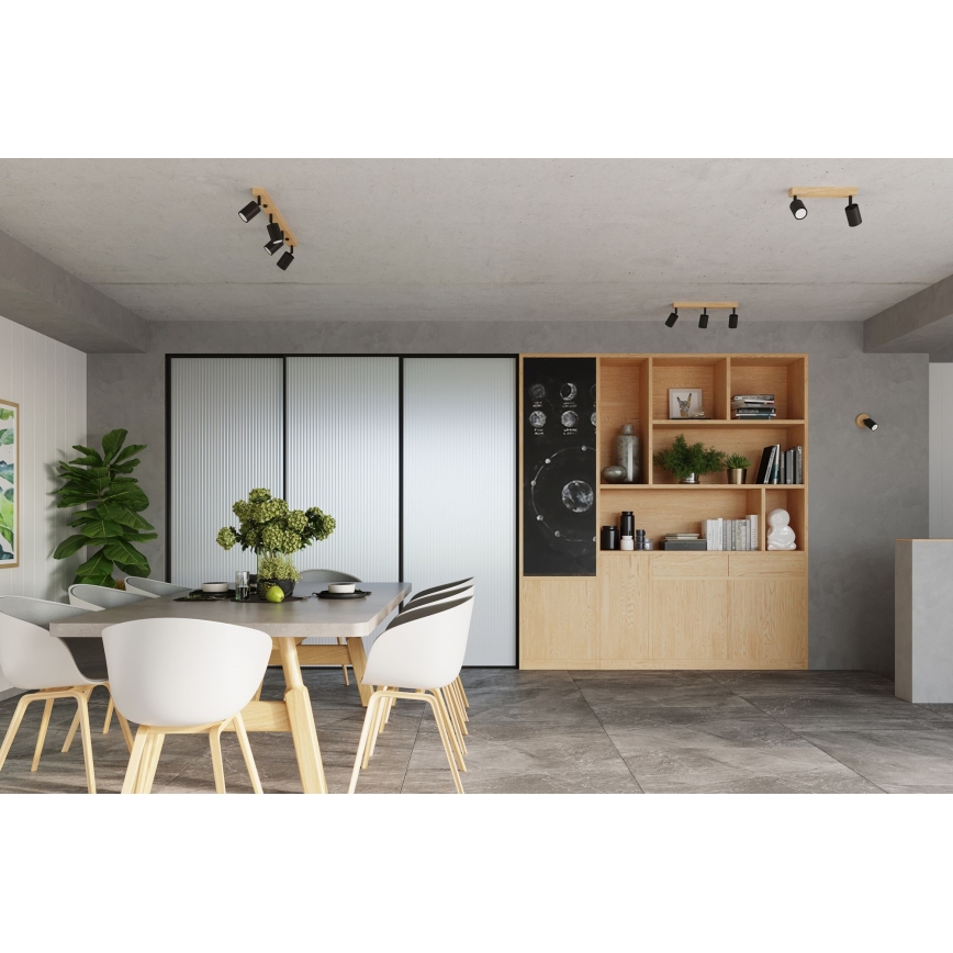 Wandspot VERDO 1xGU10/10W/230V zwart/beuken