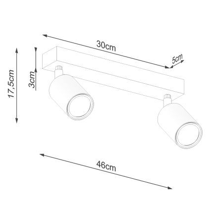 Spot VERDO 2xGU10/10W/230V zwart/beuken