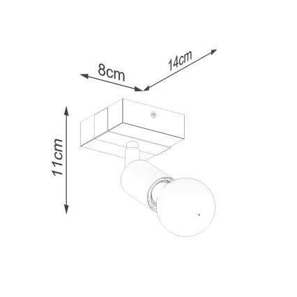 Spot ZUCA 1xE27/15W/230V zwart/eiken