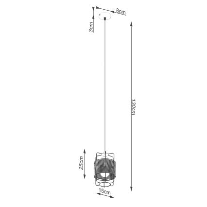 Hanglamp aan een koord GIZUR 1xE27/15W/230V
