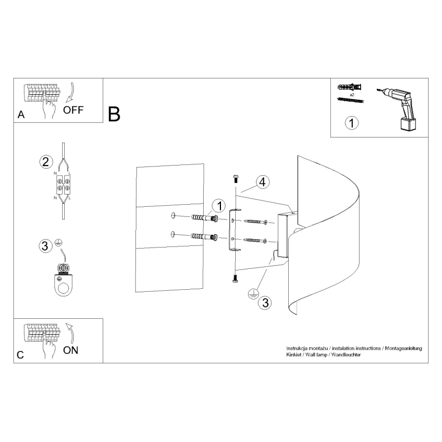 Wandlamp TALASSA 1xG9/8W/230V zwart