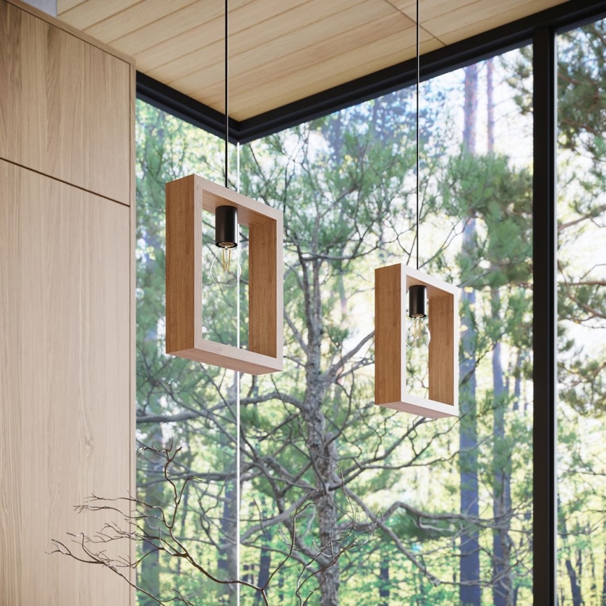 Suspension filaire ARIES 1xE27/15W/230V hêtre/beige