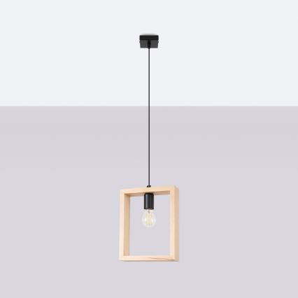Suspension filaire ARIES 1xE27/15W/230V hêtre/beige