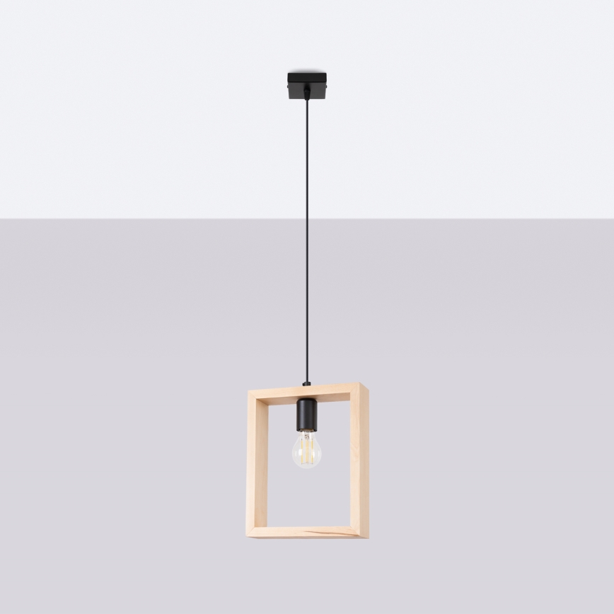 Suspension filaire ARIES 1xE27/15W/230V hêtre/beige