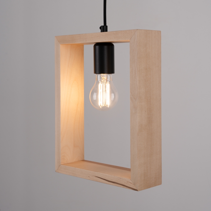 Suspension filaire ARIES 1xE27/15W/230V hêtre/beige