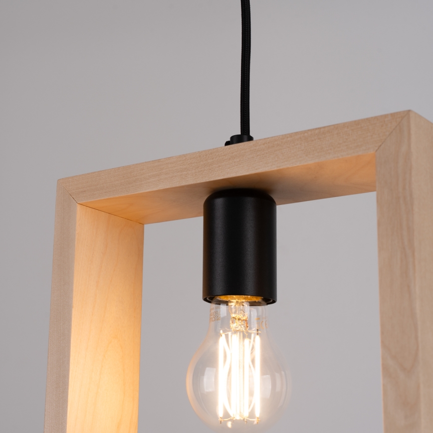 Suspension filaire ARIES 1xE27/15W/230V hêtre/beige