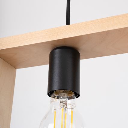 Suspension filaire ARIES 1xE27/15W/230V hêtre/beige