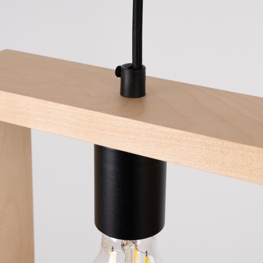 Suspension filaire ARIES 1xE27/15W/230V hêtre/beige