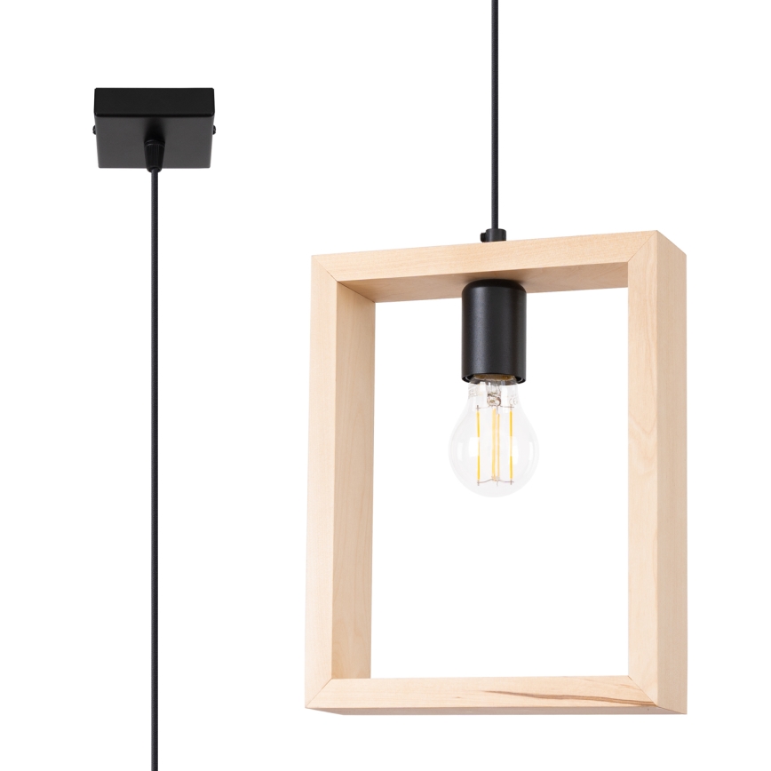Suspension filaire ARIES 1xE27/15W/230V hêtre/beige