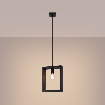 Hanglamp aan een koord ARIES 1xE27/15W/230V beuken/wengé