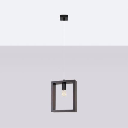 Hanglamp aan een koord ARIES 1xE27/15W/230V beuken/wengé