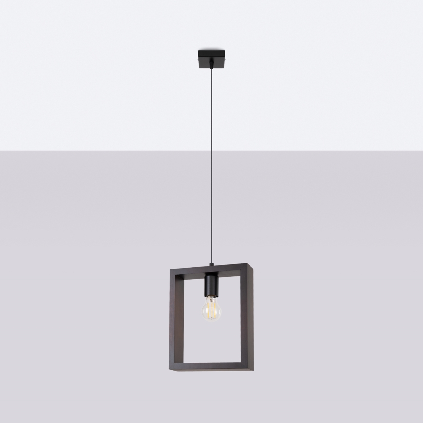 Hanglamp aan een koord ARIES 1xE27/15W/230V beuken/wengé