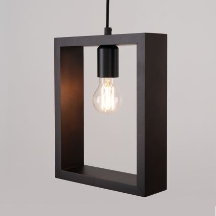 Hanglamp aan een koord ARIES 1xE27/15W/230V beuken/wengé
