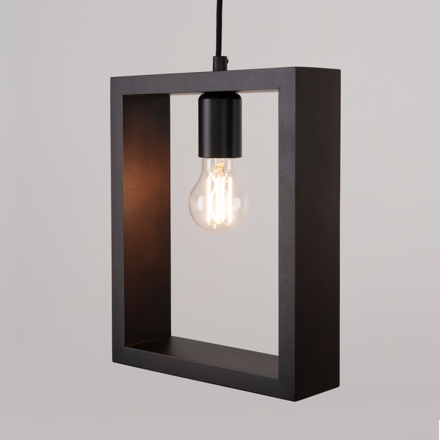 Hanglamp aan een koord ARIES 1xE27/15W/230V beuken/wengé