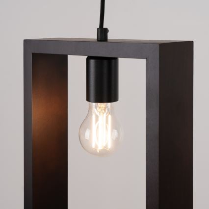 Hanglamp aan een koord ARIES 1xE27/15W/230V beuken/wengé