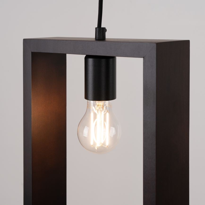Hanglamp aan een koord ARIES 1xE27/15W/230V beuken/wengé