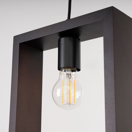 Hanglamp aan een koord ARIES 1xE27/15W/230V beuken/wengé