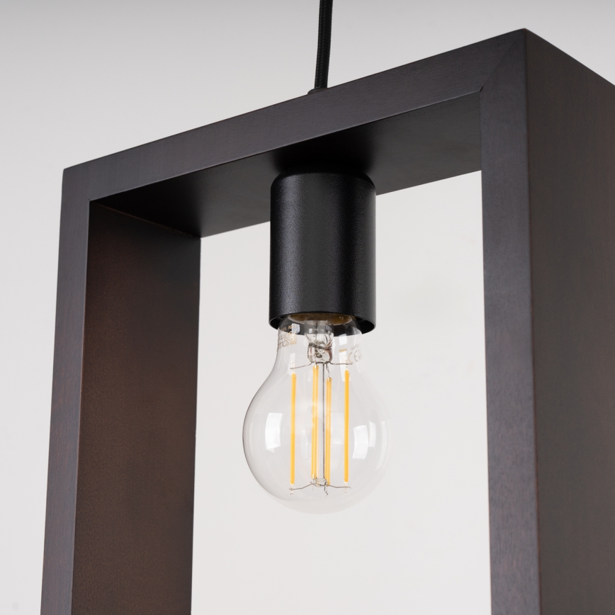 Hanglamp aan een koord ARIES 1xE27/15W/230V beuken/wengé