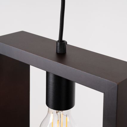 Hanglamp aan een koord ARIES 1xE27/15W/230V beuken/wengé